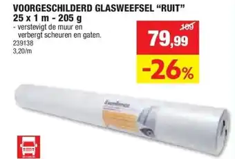 Hubo VOORGESCHILDERD GLASWEEFSEL “RUIT” aanbieding