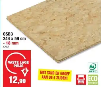 Hubo OSB3 244 x 59 cm aanbieding