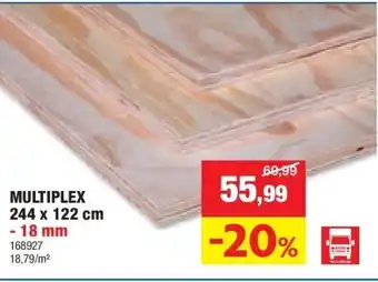 Hubo MULTIPLEX 244 x 122 cm aanbieding