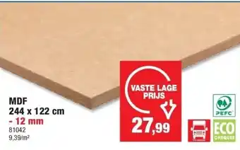 Hubo MDF 244 x 122 cm aanbieding