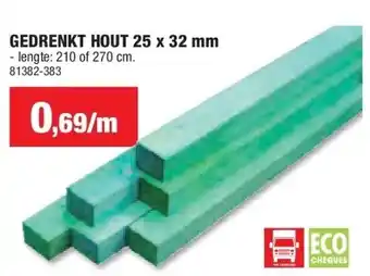 Hubo GEDRENKT HOUT 25 x 32 mm aanbieding