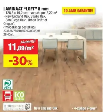 Hubo LAMINAAT “LOFT” 8 mm aanbieding