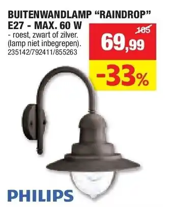 Hubo BUITENWANDLAMP “RAINDROP” E27 - MAX. 60 W aanbieding