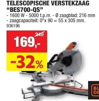 Hubo TELESCOPISCHE VERSTEKZAAG “BES700-QS” aanbieding