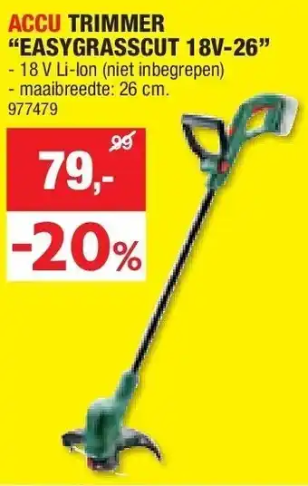 Hubo ACCU TRIMMER “EASYGRASSCUT 18V-26” aanbieding