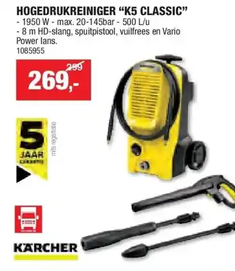 Hubo HOGEDRUKREINIGER “K5 CLASSIC” aanbieding