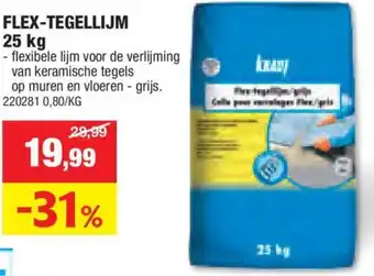 Hubo FLEX-TEGELLIJM 25 kg aanbieding