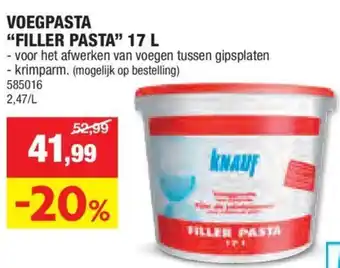 Hubo VOEGPASTA FILLER PASTA 17 L aanbieding