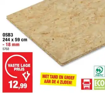 Hubo OSB3 244 x 59 cm aanbieding