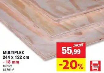 Hubo MULTIPLEX 244 x 122 cm aanbieding