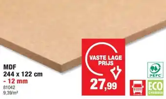 Hubo MDF 244 x 122 cm aanbieding