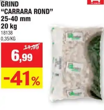 Hubo GRIND CARRARA ROND 25-40 mm 20 kg aanbieding