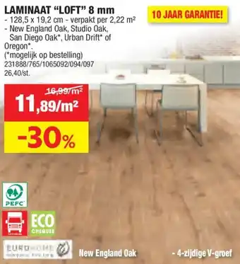 Hubo LAMINAAT LOFT 8 mm aanbieding