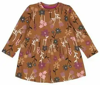 HEMA HEMA Babyjurk Rib Bloemen Bruin (bruin) aanbieding