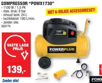 Hubo COMPRESSOR POWX1730 aanbieding