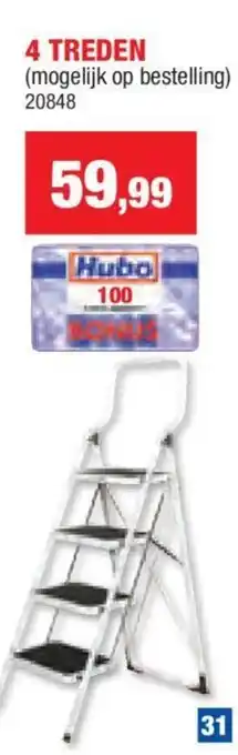 Hubo TRAPLADDER 4 TREDEN aanbieding