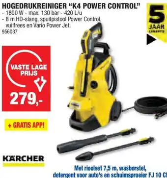 Hubo HOGEDRUKREINIGER K4 POWER CONTROL aanbieding