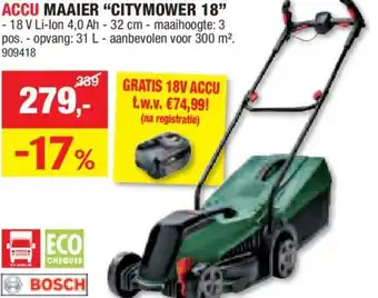 Hubo ACCU MAAIER CITYMOWER 18 aanbieding