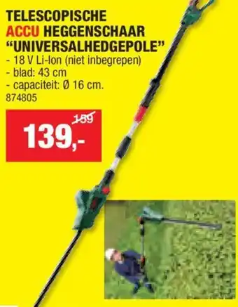 Hubo TELESCOPISCHE ACCU HEGGENSCHAAR UNIVERSALHEDGEPOLE aanbieding