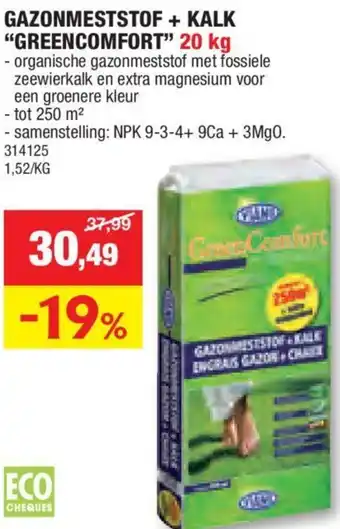 GAZONMESTSTOF + KALK GREENCOMFORT 20 kg