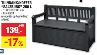Hubo TUINBANK/KOFFER SALZBURG 250 L - 130 x 60 x 85 cm aanbieding