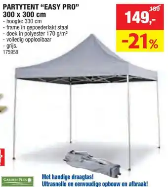 Hubo PARTYTENT EASY PRO 300 x 300 cm aanbieding