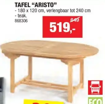 Hubo TAFEL ARISTO aanbieding