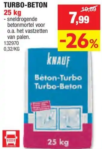 Hubo TURBO-BETON 25 kg aanbieding