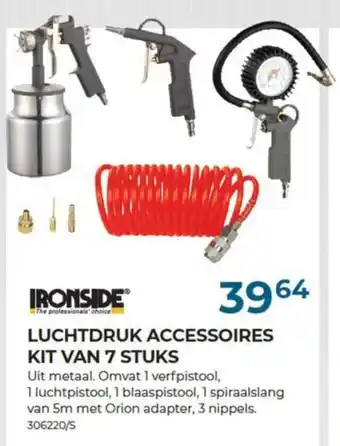 Meno IRONSIDE LUCHTDRUK ACCESSOIRES KIT VAN 7 STUKS aanbieding