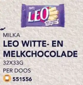 Bidfood MILKA LEO WITTE- EN MELKCHOCOLADE aanbieding