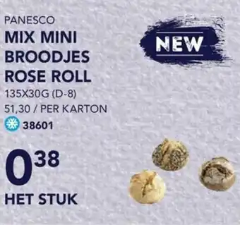 Bidfood PANESCO MIX MINI BROODJES ROSE ROLL HET STUK aanbieding