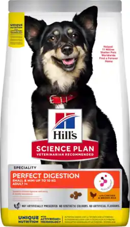 Droogvoer voor volwassen honden van kleine rassen Perfect Digestion met kip en rijst