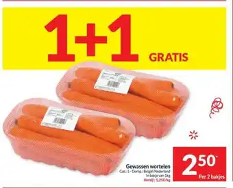 Intermarché Gewassen wortelen Per 2 bakjes aanbieding
