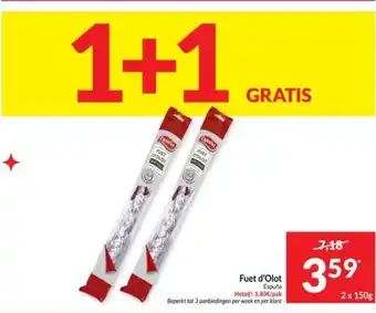Intermarché Fuet d'Olot Espuña 2 x 150g aanbieding