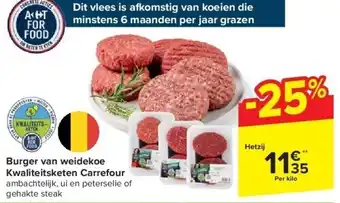 Carrefour Burger van weidekoe Kwaliteitsketen Carrefour aanbieding