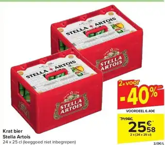 Carrefour Krat bier Stella Artois aanbieding