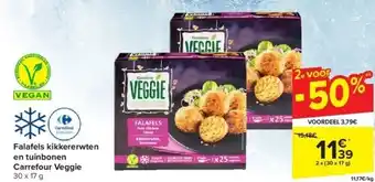 Carrefour Falafels kikkererwten en tuinbonen Carrefour Veggie aanbieding