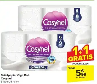 Carrefour Toiletpapier Giga Roll Cosynel aanbieding