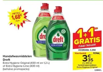 Carrefour Handafwasmiddelen Dreft aanbieding