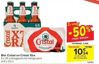 Carrefour Bier Cristal en Cristal Xtra aanbieding