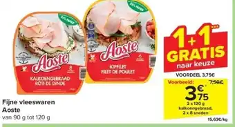 Carrefour Fijne vleeswaren Aoste aanbieding