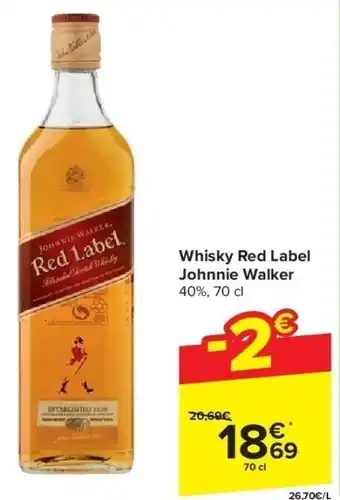 Carrefour Whisky Red Label Johnnie Walker aanbieding