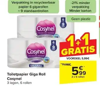 Carrefour Toiletpapier Giga Roll Cosynel aanbieding