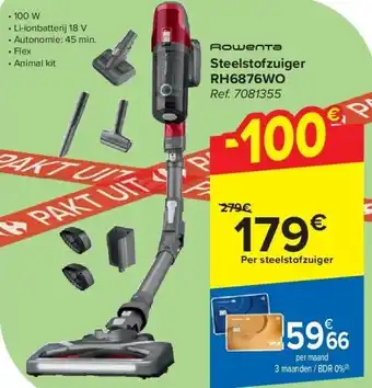 Carrefour Steelstofzuiger RH6876WO aanbieding