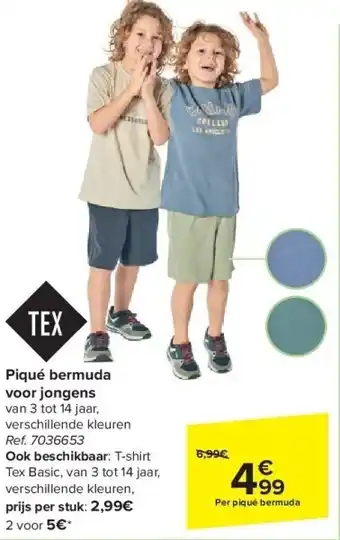 Carrefour Piqué bermuda voor jongens aanbieding