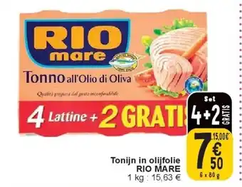Cora Tonijn in olijfolie RIO MARE aanbieding