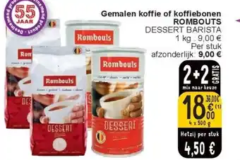 Cora Gemalen koffie of koffiebonen ROMBOUTS aanbieding