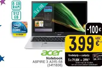 Cora Acer Notebook aanbieding