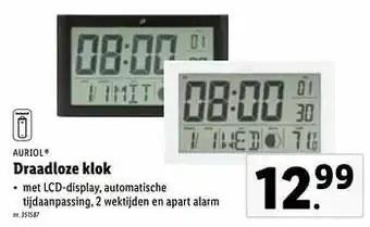 Lidl Auriol draadloze klok aanbieding