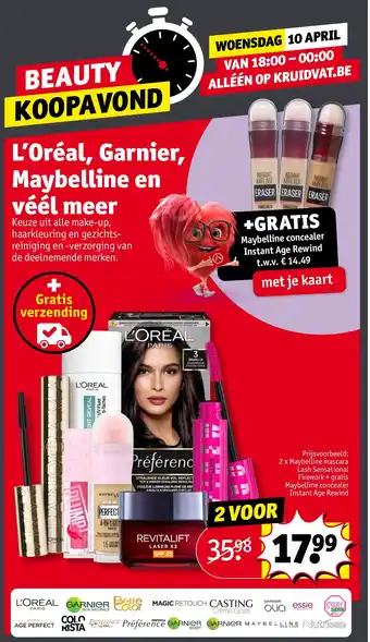 Kruidvat L'Oréal, Garnier, Maybelline en véél meer aanbieding